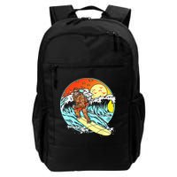 Surfing Bigfoot Funny Beach Sasquatch Surfer Waves Retro 80s Backpack