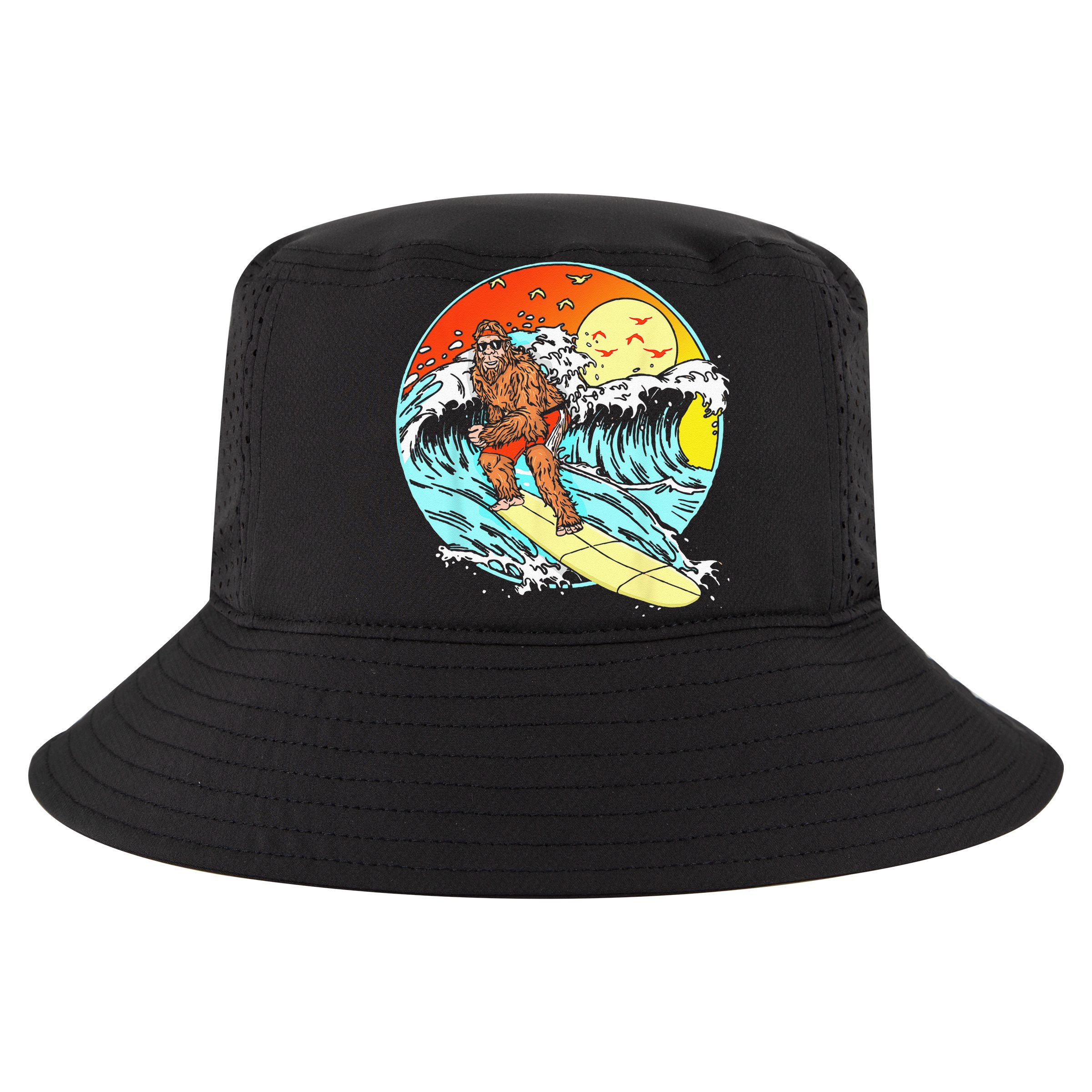 Surfing Bigfoot Funny Beach Sasquatch Surfer Waves Retro 80s 16 in Basic Backpack