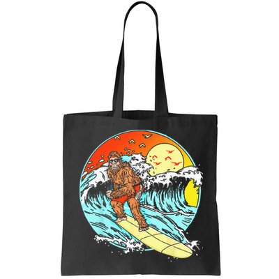 Surfing Bigfoot Funny Beach Sasquatch Surfer Waves Retro 80s Bag