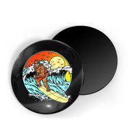 Surfing Bigfoot Funny Beach Sasquatch Surfer Waves Retro 80s Magnet