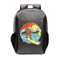 Surfing Bigfoot Funny Beach Sasquatch Surfer Waves Retro 80s Vector Backpack