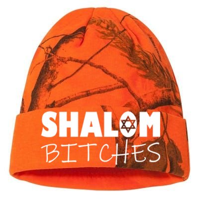 Shalom Bitches Funny Hebrew Jewish Gift Kati Licensed 12" Camo Beanie