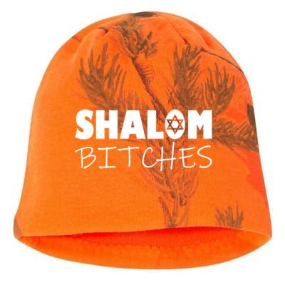 Shalom Bitches Funny Hebrew Jewish Gift Kati - Camo Knit Beanie