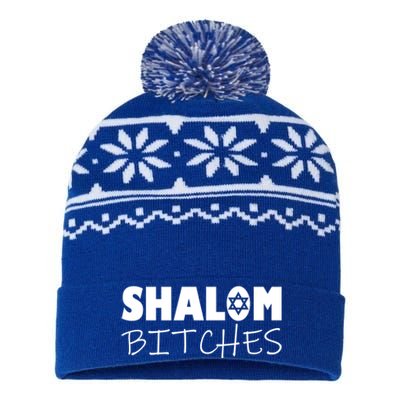 Shalom Bitches Funny Hebrew Jewish Gift USA-Made Snowflake Beanie