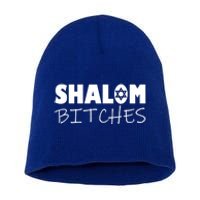 Shalom Bitches Funny Hebrew Jewish Gift Short Acrylic Beanie