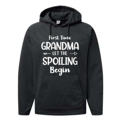 Spoiling Begin Funny Grandmother Novelty First Time Grandma Performance Fleece Hoodie