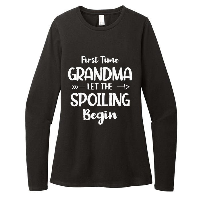 Spoiling Begin Funny Grandmother Novelty First Time Grandma Womens CVC Long Sleeve Shirt