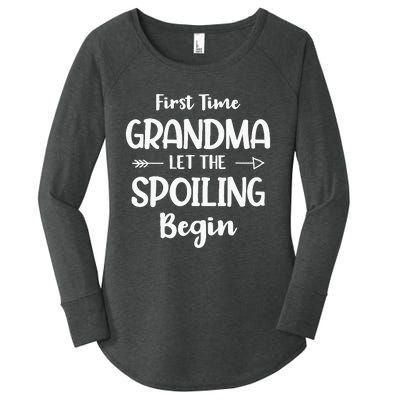 Spoiling Begin Funny Grandmother Novelty First Time Grandma Women's Perfect Tri Tunic Long Sleeve Shirt