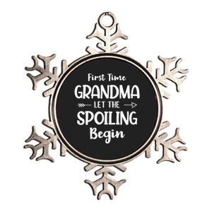 Spoiling Begin Funny Grandmother Novelty First Time Grandma Metallic Star Ornament