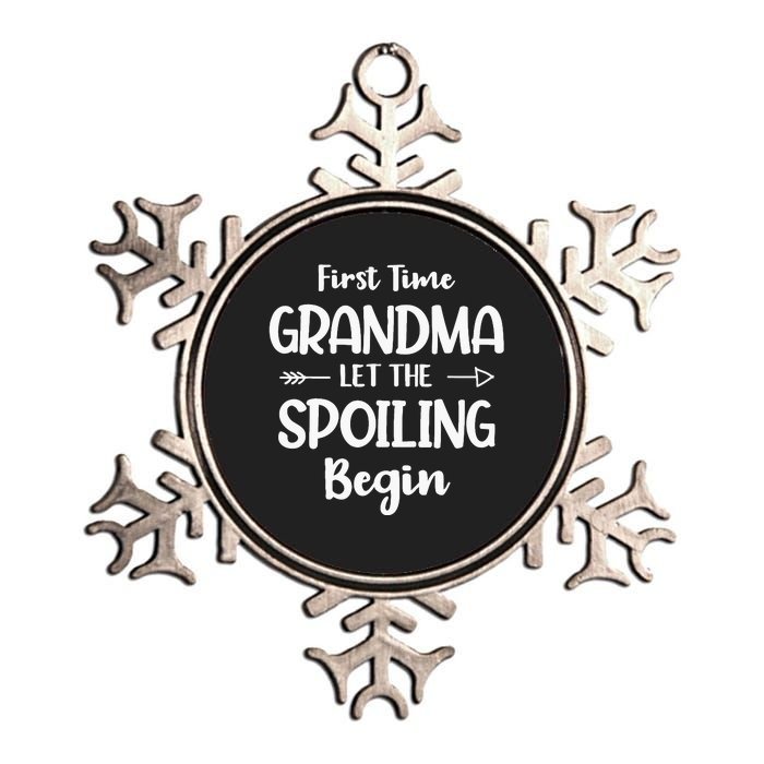 Spoiling Begin Funny Grandmother Novelty First Time Grandma Metallic Star Ornament