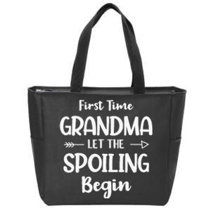 Spoiling Begin Funny Grandmother Novelty First Time Grandma Zip Tote Bag