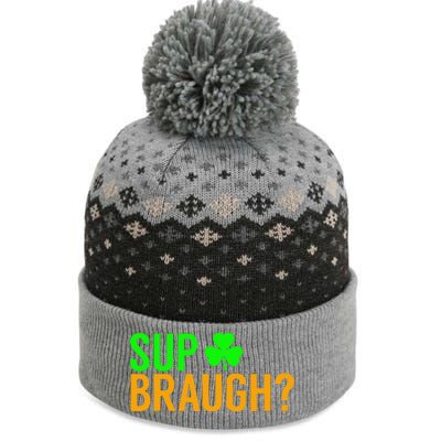 Sup Braugh Funny St Patricks Day Costume Pun Women The Baniff Cuffed Pom Beanie