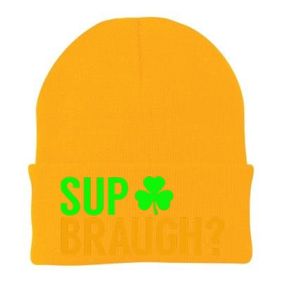 Sup Braugh Funny St Patricks Day Costume Pun Women Knit Cap Winter Beanie