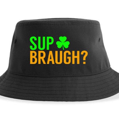 Sup Braugh Funny St Patricks Day Costume Pun Women Sustainable Bucket Hat