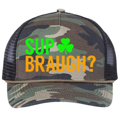 Sup Braugh Funny St Patricks Day Costume Pun Women Retro Rope Trucker Hat Cap