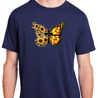 Sunflower Butterfly Faith Adult ChromaSoft Performance T-Shirt