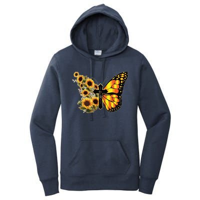 Sunflower Butterfly Faith Women's Pullover Hoodie