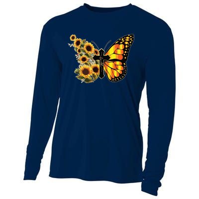 Sunflower Butterfly Faith Cooling Performance Long Sleeve Crew