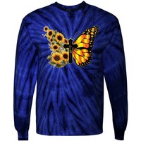 Sunflower Butterfly Faith Tie-Dye Long Sleeve Shirt