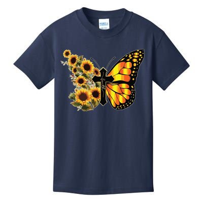 Sunflower Butterfly Faith Kids T-Shirt