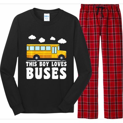 School Bus Funny Bus Lover This loves Buses Long Sleeve Pajama Set