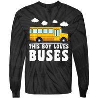 School Bus Funny Bus Lover This loves Buses Tie-Dye Long Sleeve Shirt