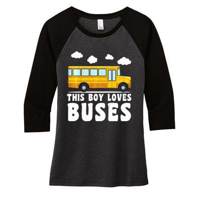 School Bus Funny Bus Lover This loves Buses Women's Tri-Blend 3/4-Sleeve Raglan Shirt