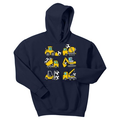 Soccer Ball Football Construction Trucks Kids Hoodie