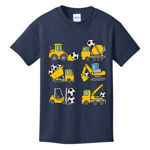 Soccer Ball Football Construction Trucks Kids T-Shirt