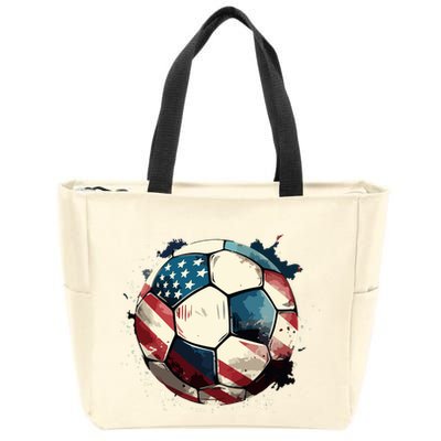 Soccer Ball Flag Hoodie Zip Tote Bag