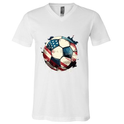 Soccer Ball Flag Hoodie V-Neck T-Shirt