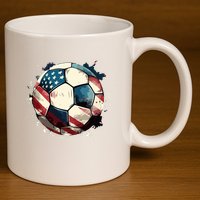 Soccer Ball Flag Hoodie 11oz C Handle Ceramic Mug