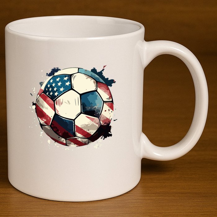 Soccer Ball Flag Hoodie 11oz C Handle Ceramic Mug
