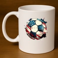 Soccer Ball Flag Hoodie 11oz C Handle Ceramic Mug