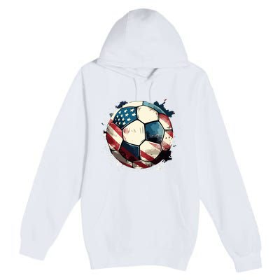 Soccer Ball Flag Hoodie Premium Pullover Hoodie