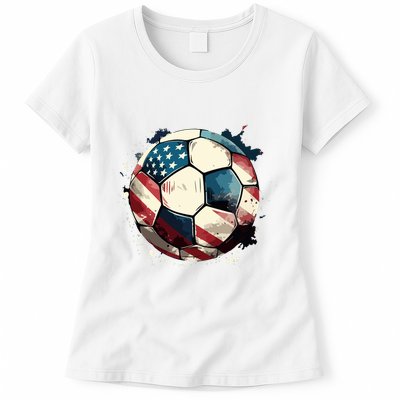 Soccer Ball Flag Hoodie Womens T-Shirt