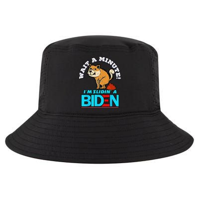 Slidin' Biden Funny Dog Trump Political Sarcasm Cool Comfort Performance Bucket Hat