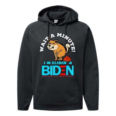 Slidin' Biden Funny Dog Trump Political Sarcasm Performance Fleece Hoodie