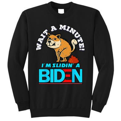 Slidin' Biden Funny Dog Trump Political Sarcasm Tall Sweatshirt