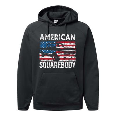 Square Body For A Old Pickup Truck Lovers Performance Fleece Hoodie