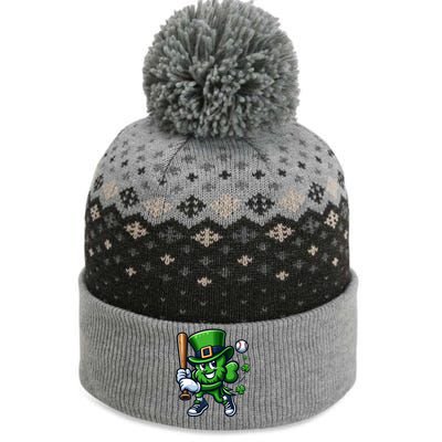 Shamrock Baseball Funny St Patricks Day The Baniff Cuffed Pom Beanie