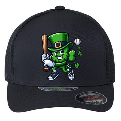 Shamrock Baseball Funny St Patricks Day Flexfit Unipanel Trucker Cap