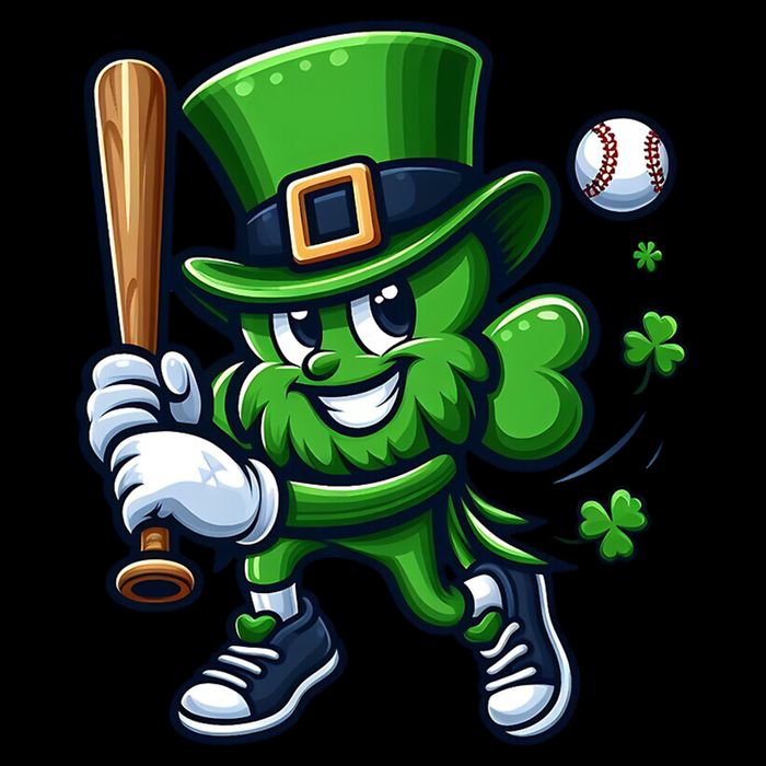 Shamrock Baseball Funny St Patricks Day Cooling Performance Crew T-Shirt