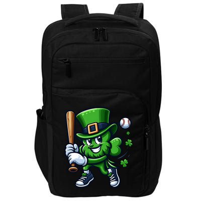 Shamrock Baseball Funny St Patricks Day Impact Tech Backpack