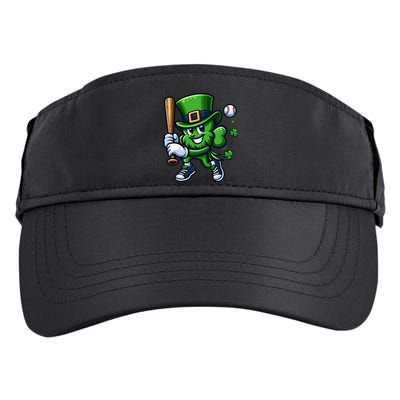 Shamrock Baseball Funny St Patricks Day Adult Drive Performance Visor