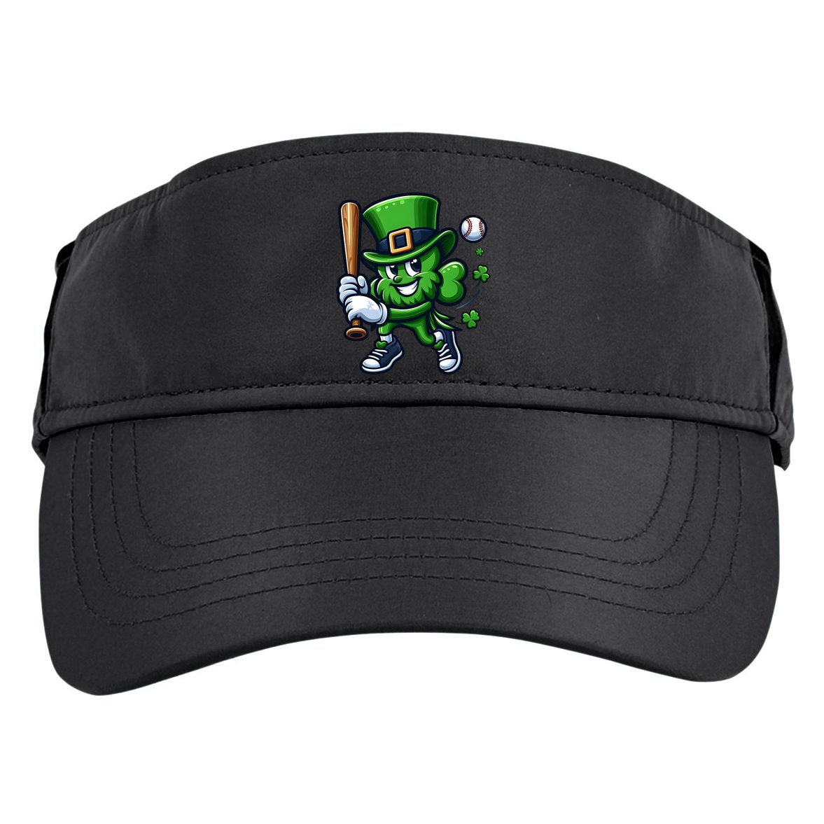 Shamrock Baseball Funny St Patricks Day Adult Drive Performance Visor