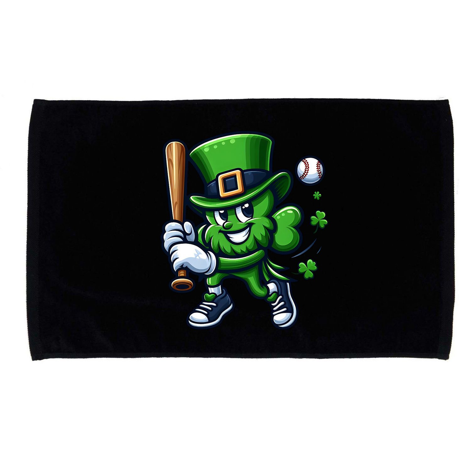 Shamrock Baseball Funny St Patricks Day Microfiber Hand Towel