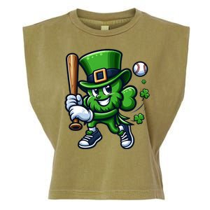 Shamrock Baseball Funny St Patricks Day Garment-Dyed Women's Muscle Tee