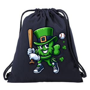 Shamrock Baseball Funny St Patricks Day Drawstring Bag