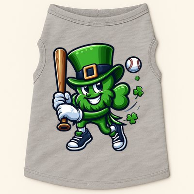 Shamrock Baseball Funny St Patricks Day Doggie Tank